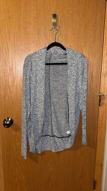 Athleta Women's Gray Marl Open Front Pranayama Wrap Cardigan Size XXS